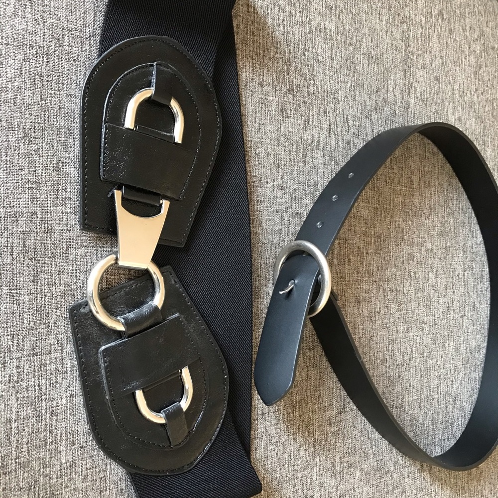 NWT - Set of TWO: S/M belts - cinch waist and plain black belt